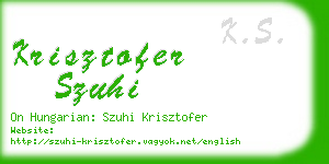 krisztofer szuhi business card